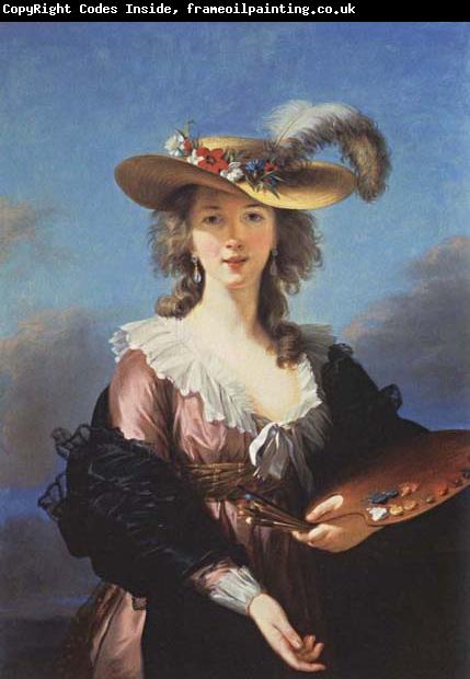 Elisabeth-Louise Vigee-Lebrun Self-Portrait in a Straw